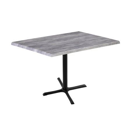 Holland Bar Stool Co 36" Tall OD211 Black Table Base 30" x 30" Foot 30" x 48" Greystone Top by the HollBar Stool Co. OD211-3036BWOD3048GryStn
